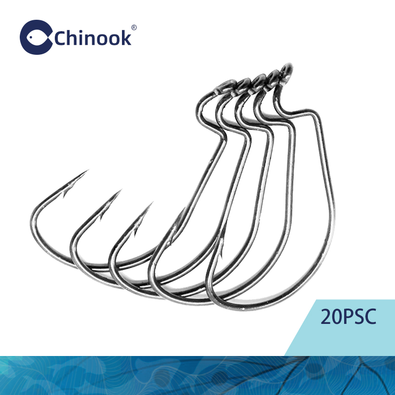 Chinook 20 шт., широкий червяч – обзор и цена Fishing Hook Barbless